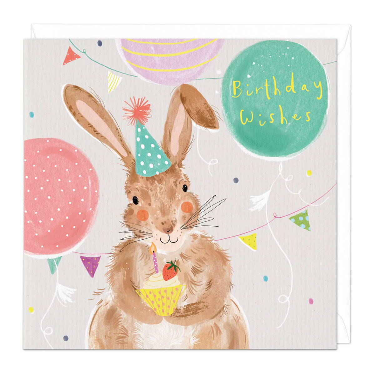 Bunny Rabbit & Cake Birthday Card