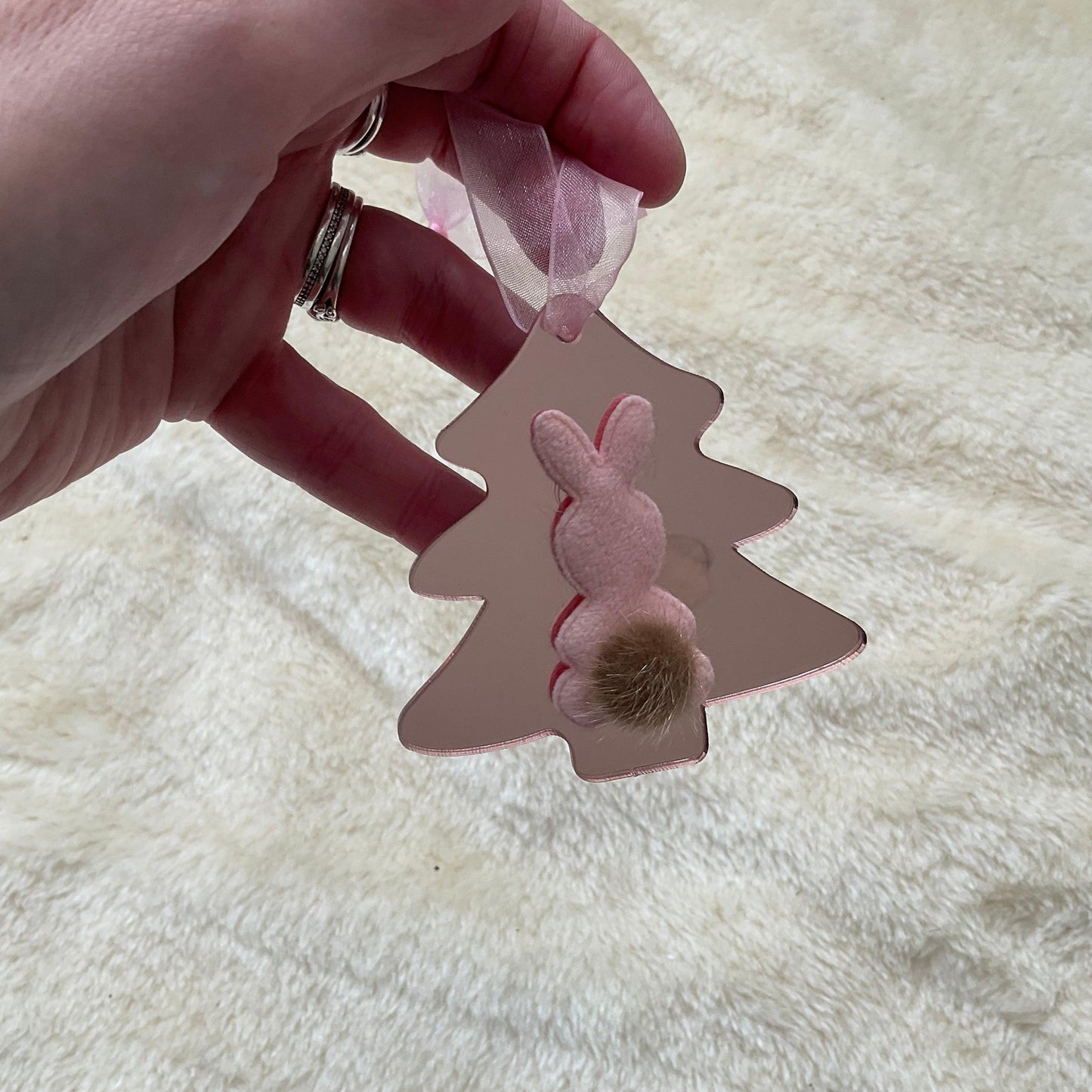 Exclusive Pink Bunny Rabbit Christmas Tree Decorations - Bunny Creations