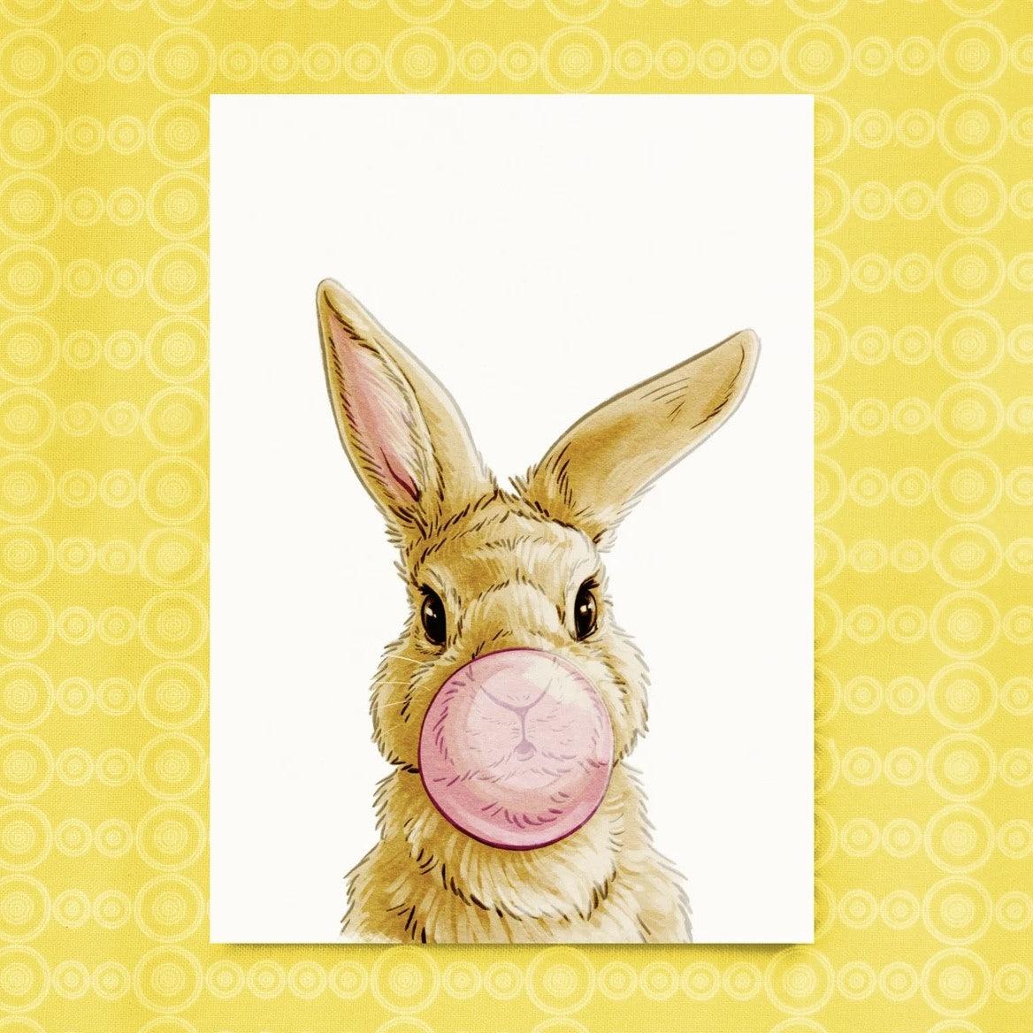 Firlefanz Designs Bubblegum Bunny Postcard