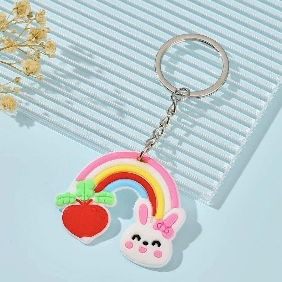 Over the Rainbow Bunny Rabbit Keyring