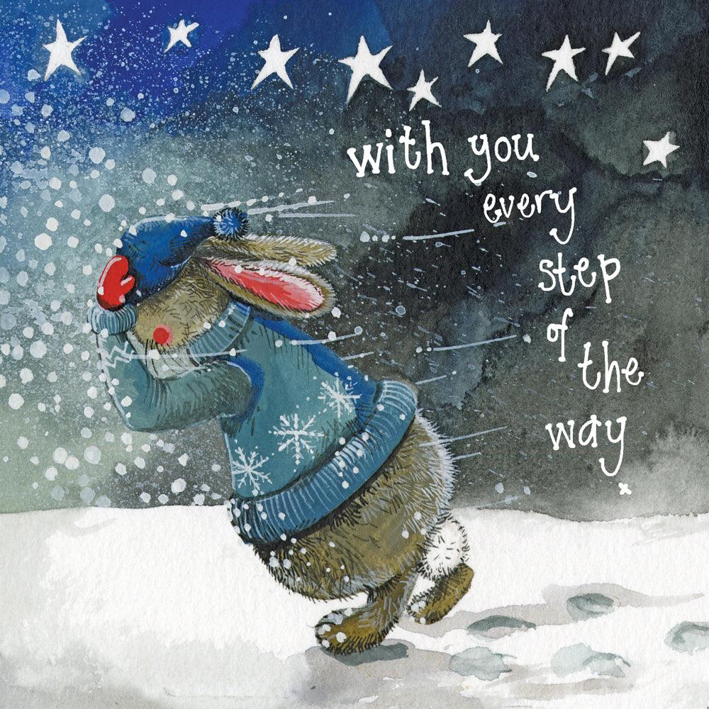 Alex Clark Footsteps Sympathy Bunny Rabbit Card - Bunny Creations