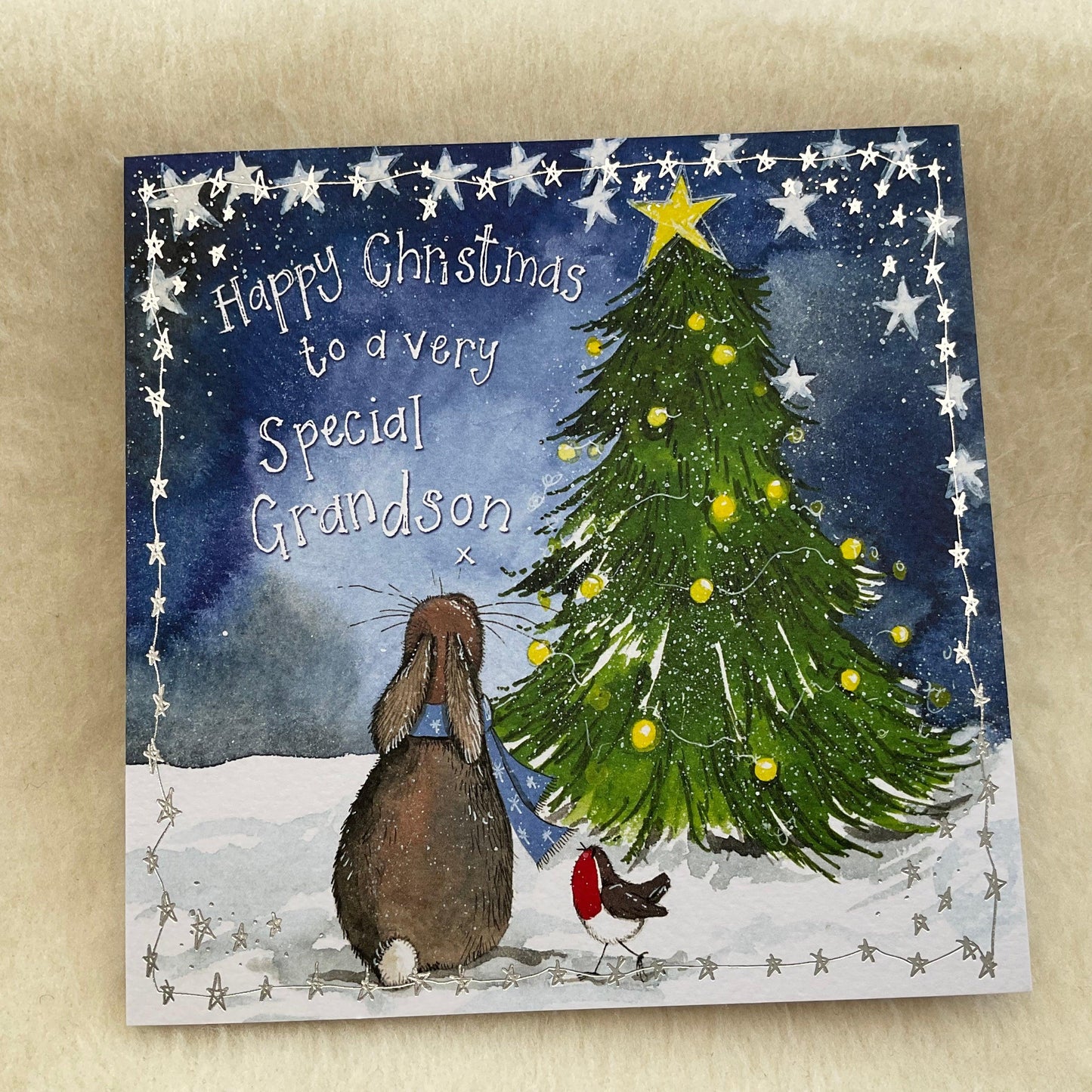 Alex Clark Special Granddaughter Bunny Rabbits Christmas Card