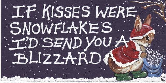 Christmas Kisses Bunny Sign - Bunny Creations