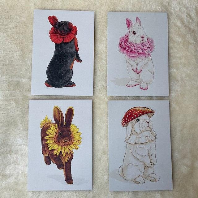 Firlefanz Designs Flower Bunnies Postcards - Bunny Creations
