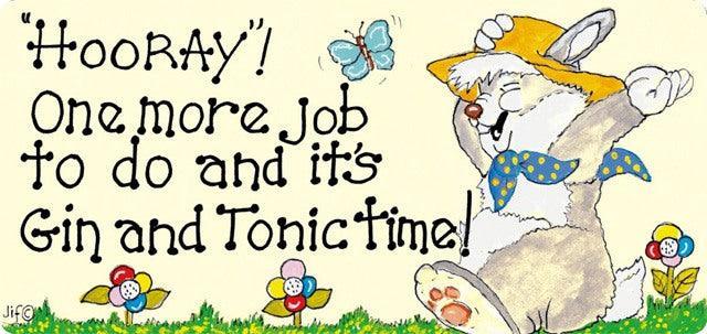 Gin & Tonic Time Bunny Sign - Bunny Creations