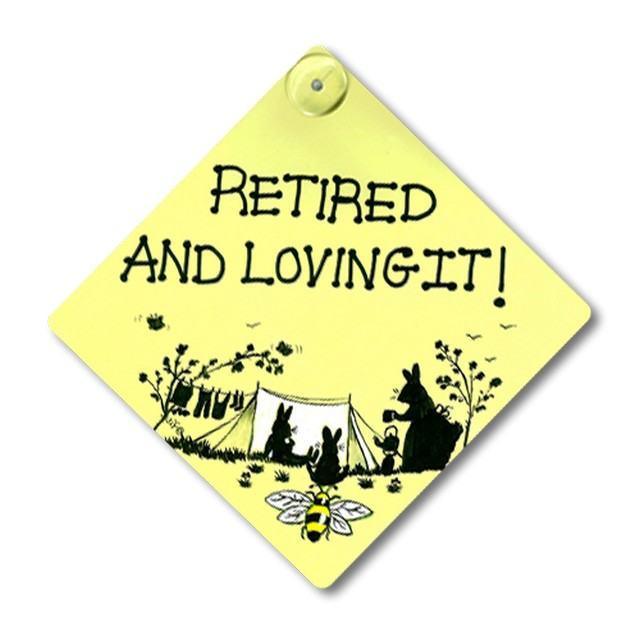 Happy Campers & Retired Rabbit Car/Window Sign - 2 designs - Bunny Creations