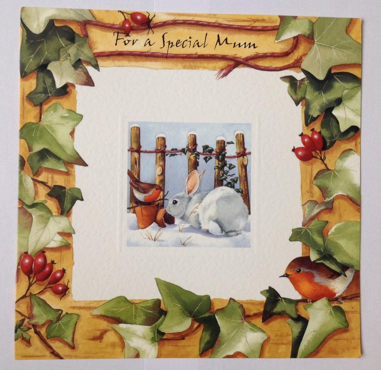 For A Special Mum Large Bunny Rabbit Christmas Card