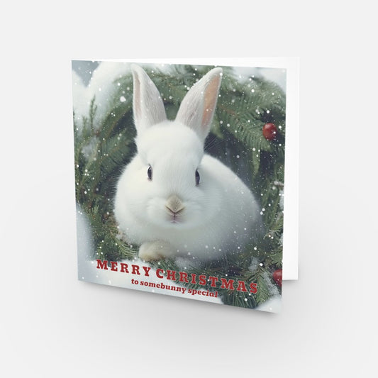 To Somebunny Special Bunny Rabbit Christmas Card