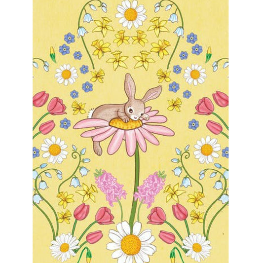 Belle & Boo Yellow Daisy Bunny Postcard