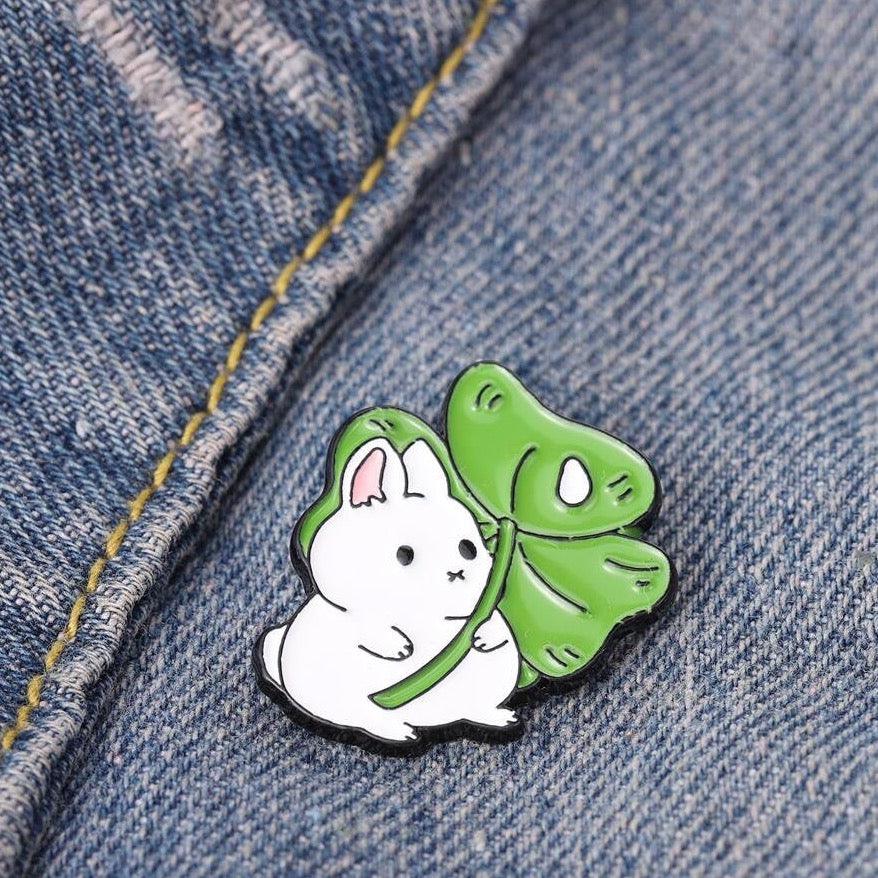 Clover Assorted Bunny Rabbit Pin Badge 