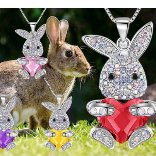 Crystal Bunny Rabbit Necklace- 9 colours - Bunny Creations