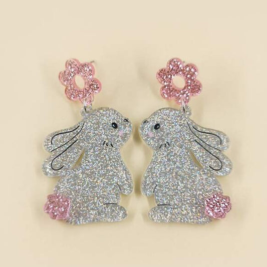 Pretty Lop Eared Bunny Rabbit Earrings