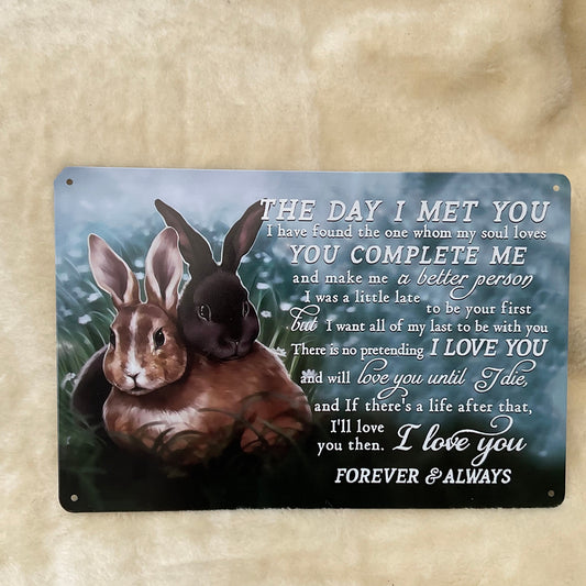 I Love You Always Bunny Rabbit Metal Sign