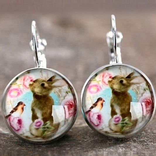 The Rabbit and the Robin Earrings