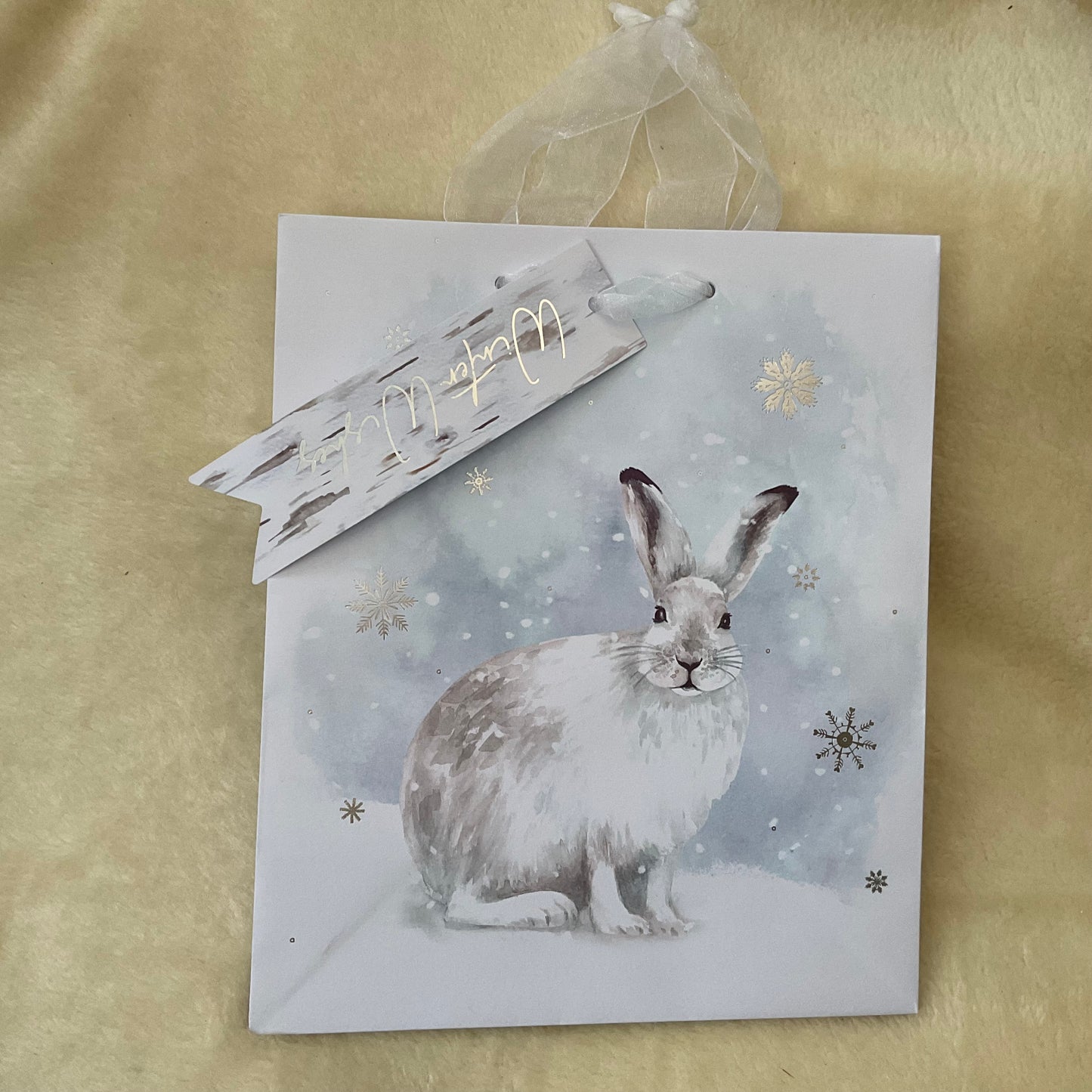 Winter Wishes Christmas Snow Hare Gift Bag
