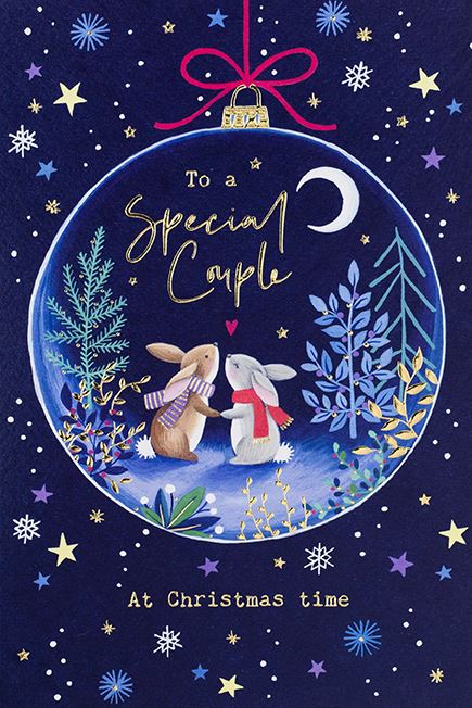 Special Couple Bunny Rabbit Christmas Card