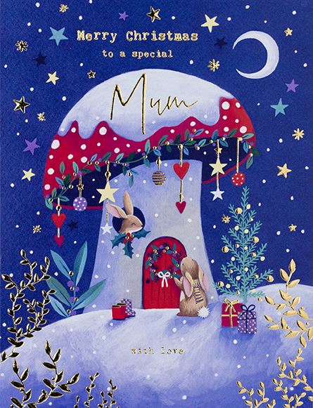 To a Special Mum Bunny Rabbit Large Christmas Card
