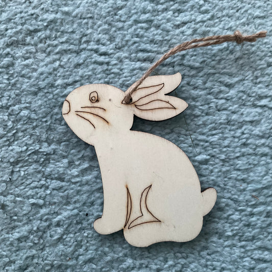 Bunny Rabbit Wooden Shape Decoration - Bunny Creations