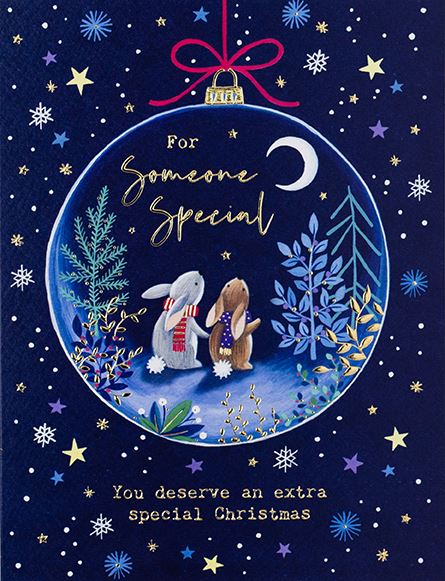 For Someone Special Bunny Rabbit Large Christmas Card