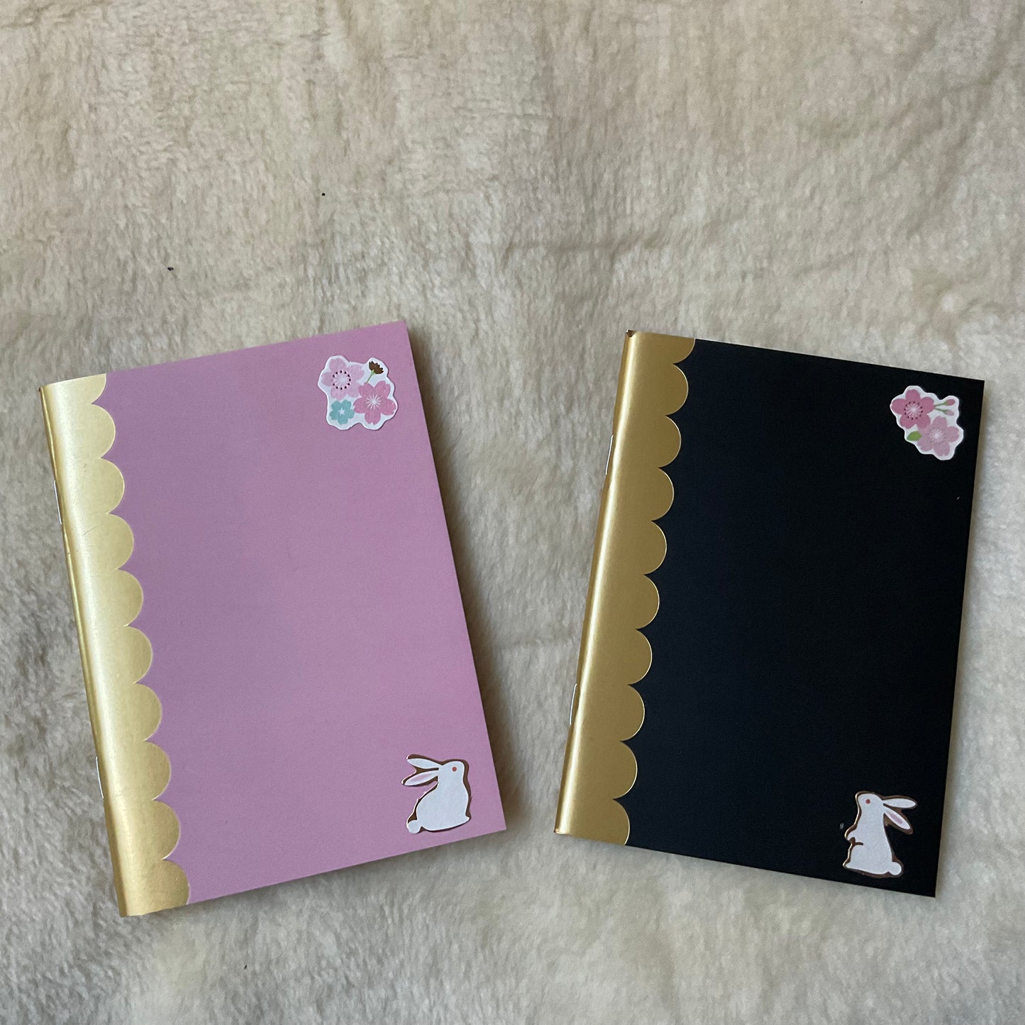 Set of 2 Bunny Rabbit Lined A6 Notebooks