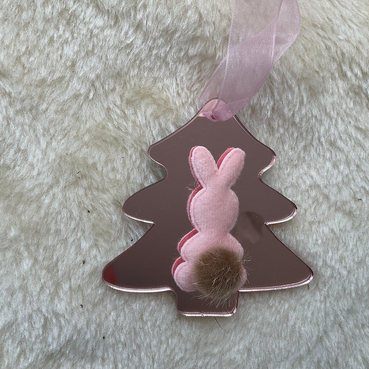 Exclusive Pink Bunny Rabbit Christmas Tree Decorations - Bunny Creations