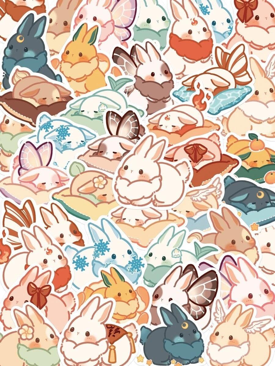 40 large Bunny Rabbit Stickers - Bunny Creations