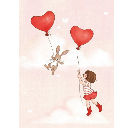 Belle & Boo Love Is In The Air Bunny Postcard