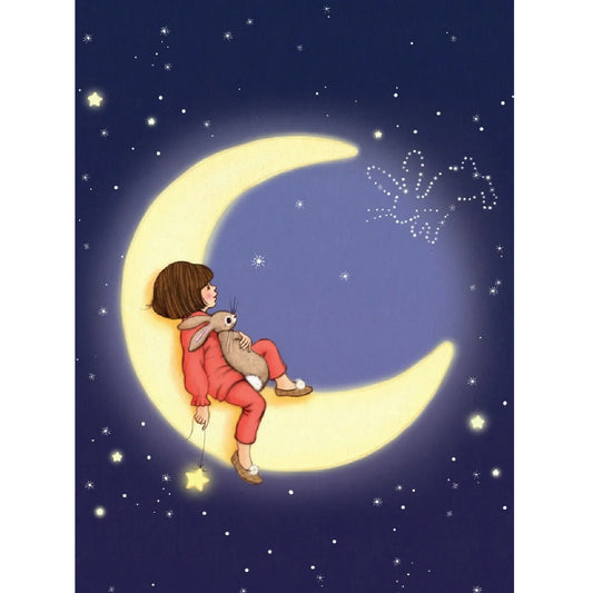 Belle & Boo Moon Cuddle Bunny Postcard