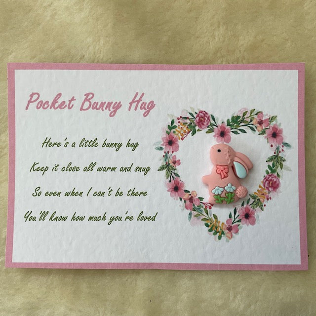 pink Exclusive Pocket Bunny Hug Card