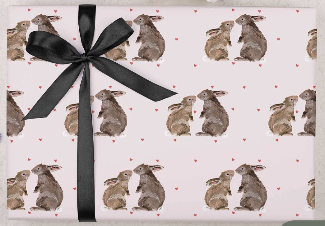 wrapped Love Bunnies Rabbit Gift Wrapping Paper