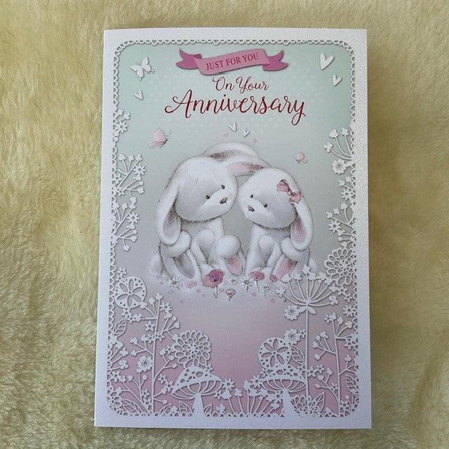 On Your Anniversary Bunny Rabbit Card