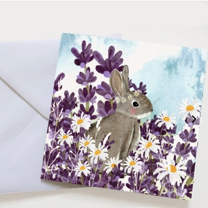 Pretty Lavender Bunny Rabbit Card
