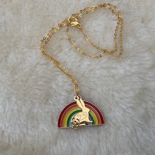 Rainbow Bunny Rabbit Necklace - Bunny Creations