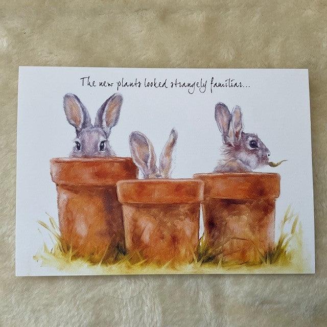 The Plants Looked Strangely Familiar Bunny Rabbit Card