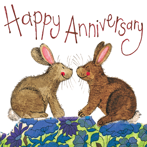 Alex Clark Anniversary Bunny Rabbit Small Card - Bunny Creations