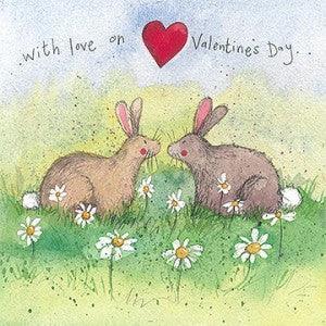 Alex Clark Bunny Rabbits Valentine Card - Bunny Creations