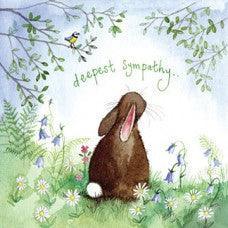 Alex Clark Deepest Sympathy Rabbit Card - Bunny Creations