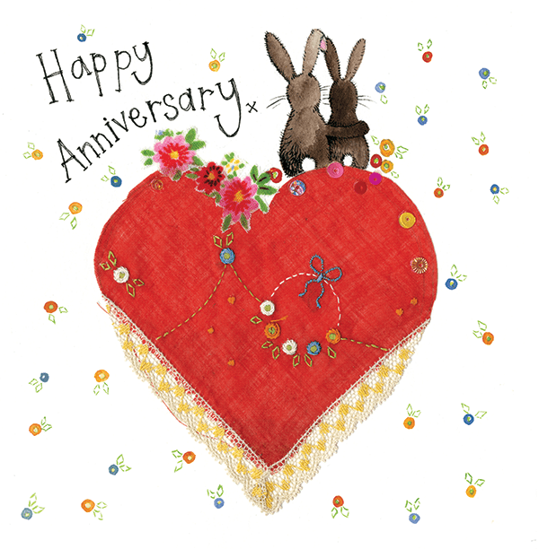 Alex Clark Happy Anniversary Rabbit Card - Bunny Creations