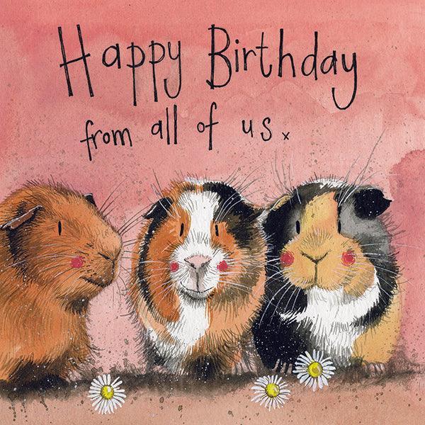 Alex Clark Happy Birthday Guinea Pig Card - Bunny Creations