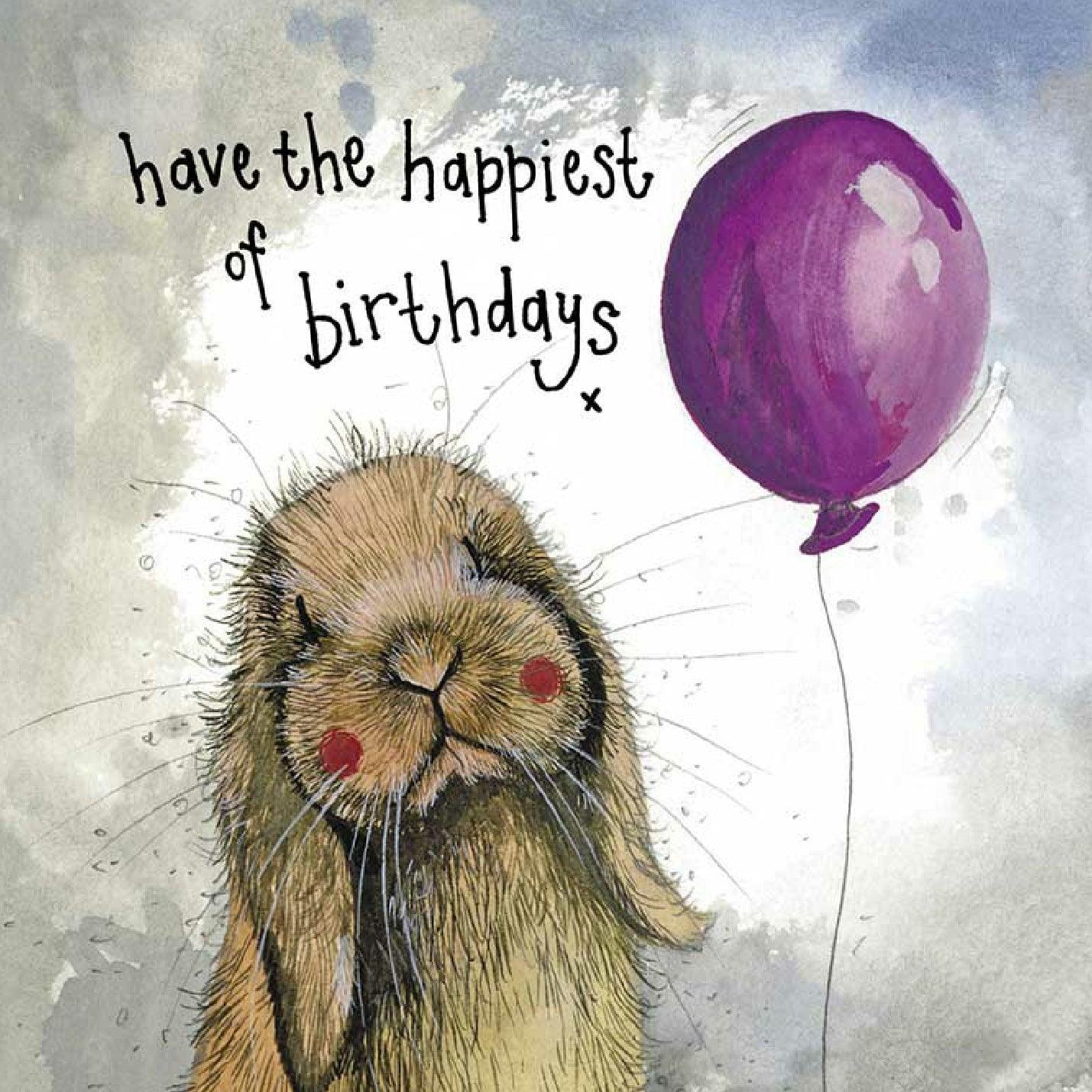 Alex Clark Happy Birthday Misty Lop Bunny Rabbit Card - Bunny Creations