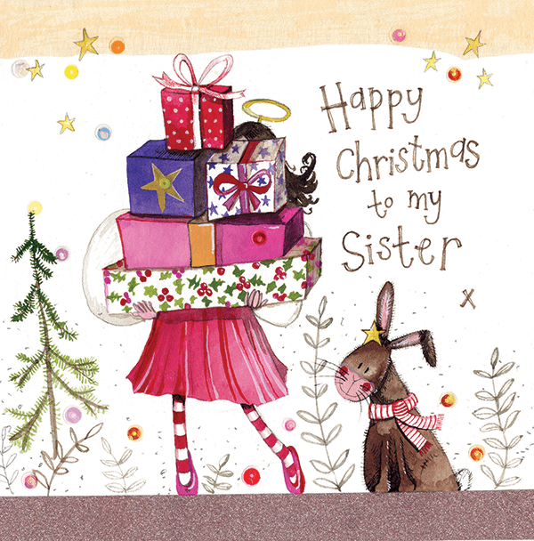 Alex Clark Sister Bunny Christmas Card - Bunny Creations
