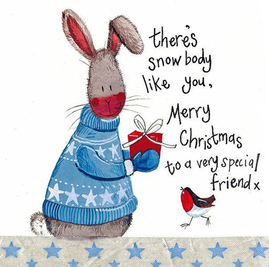 Alex Clark Special Friend Bunny Christmas Card - Bunny Creations
