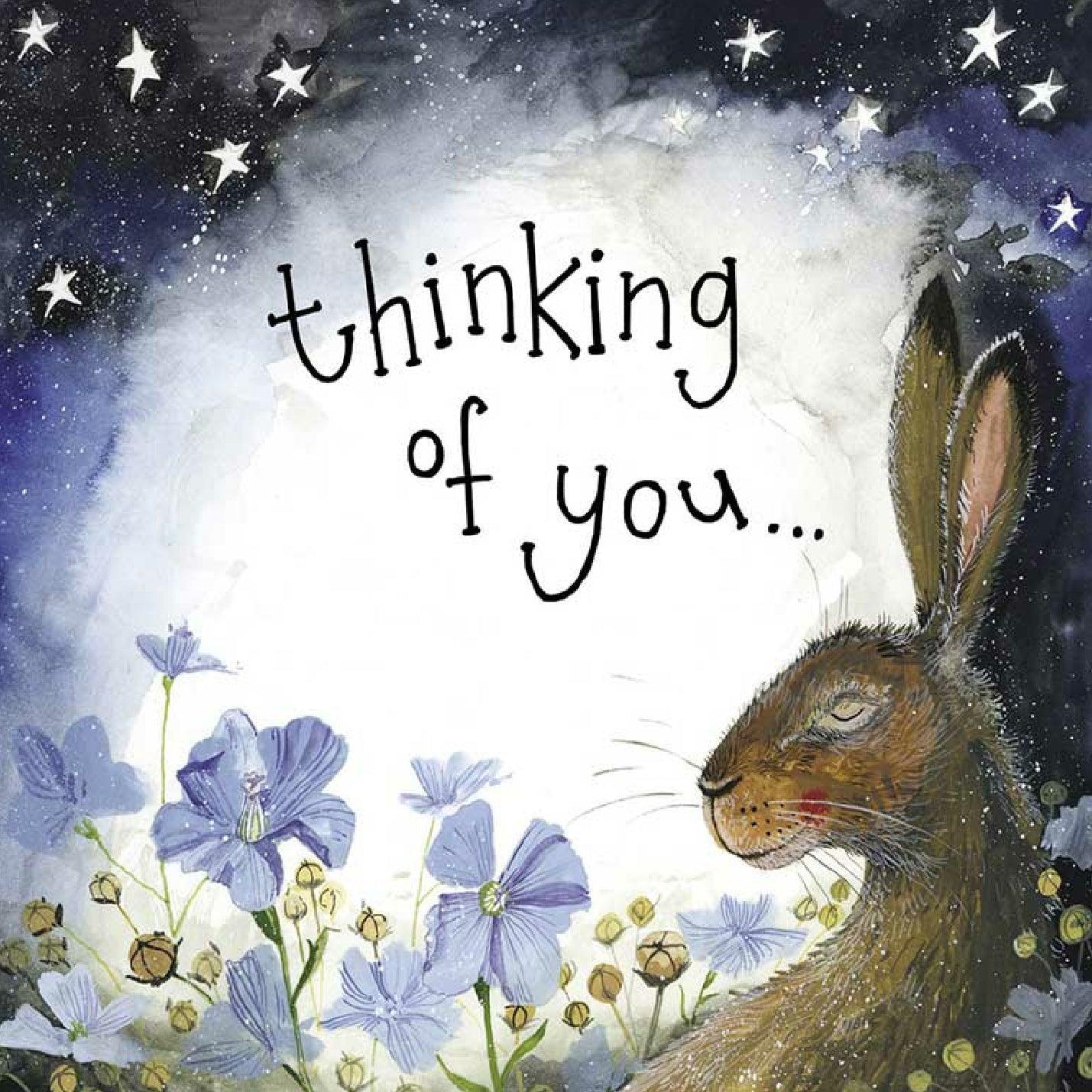Alex Clark Thinking Of You Hare Card - Bunny Creations