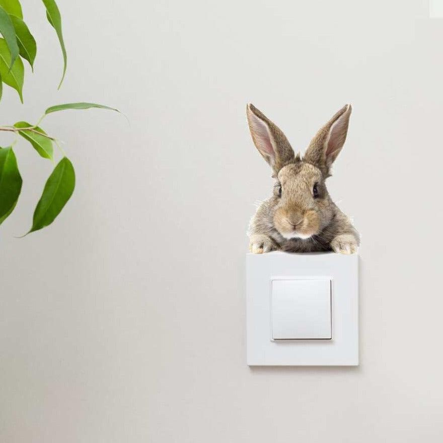 Brown Bunny Rabbit Light Switch  Vinyl Decals - Bunny Creations