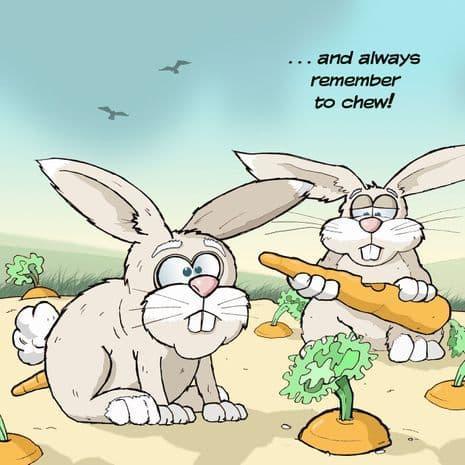 Funny Carrot & Bunny Rabbit Card - Bunny Creations