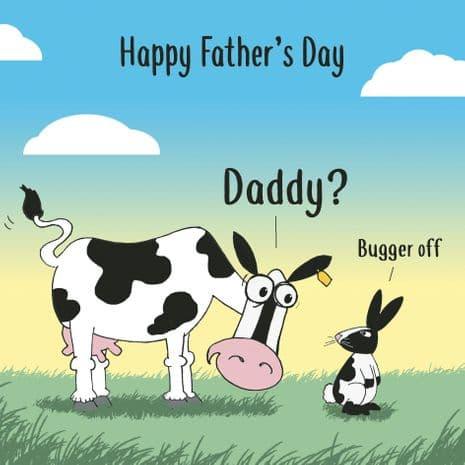 Funny Father's Day Bunny Rabbit Card - Bunny Creations