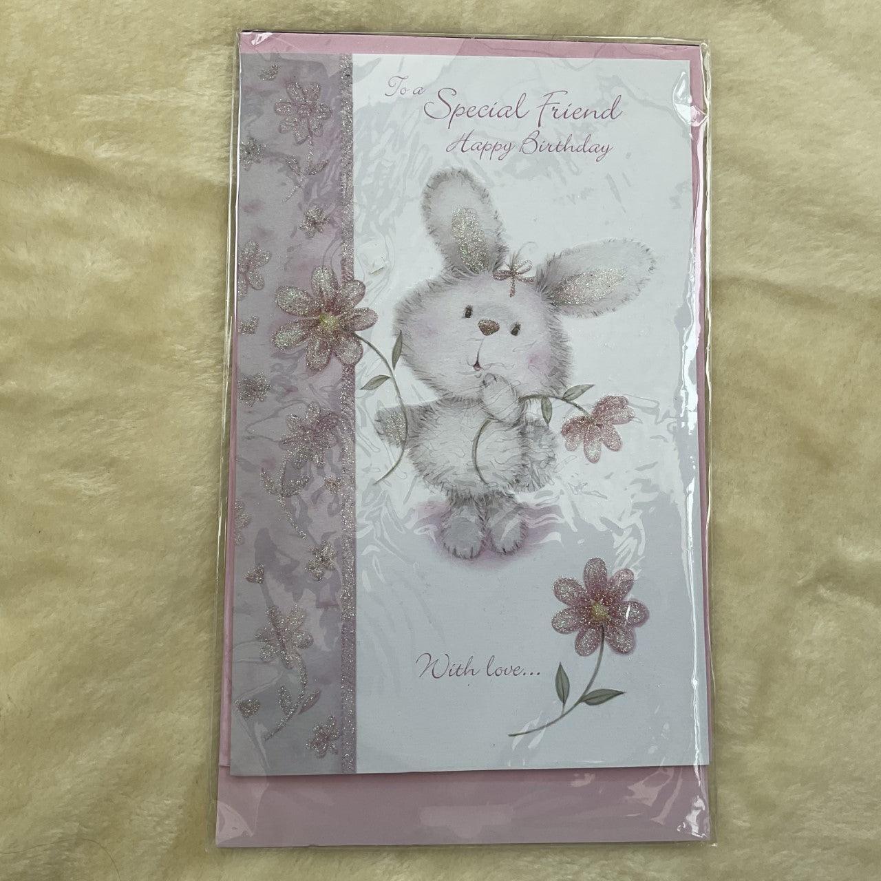 Jumbo Special Friend Bunny Rabbit Birthday Card - Bunny Creations