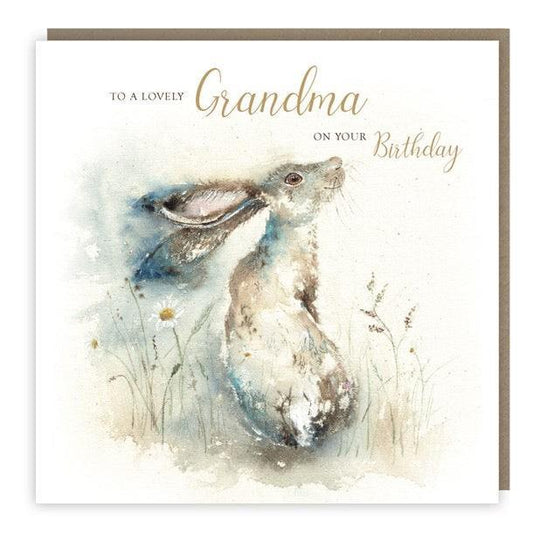 Love Country Bunny Rabbit Grandma Birthday Card - Bunny Creations