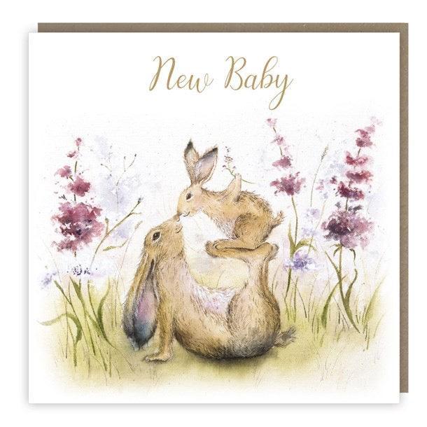 Love Country Bunny Rabbit New Baby Card - Bunny Creations