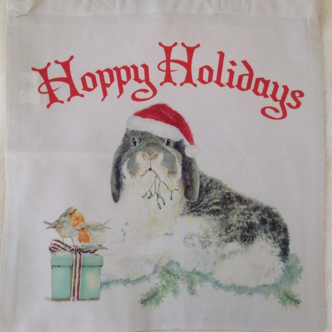 Milly Moo Hoppy Holidays Christmas Bunny Rabbit Tote Bag - Bunny Creations
